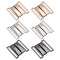 CHGCRAFT 6 Pairs 3 Colors Alloy Interlocking Clasps, Rectangle, Mixed Color, 35x33x5mm, Hole: 3mm, 2 pairs/color