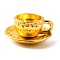 Tibetan Style Alloy Charms, for DIY Accessories, Cup, Golden, 14x7mm, Hole: 2mm