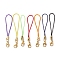 Nylon Mobile Straps, with Zinc Alloy Lobster Claw Clasps, Mixed Color, 6.5cm, about 7Pcs/Set