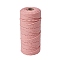 Cotton Macrame Cord, Round Macrame Rope for Wall Hangers, Boho Decorations, DIY Macrame Craft, Pink, 3mm, about 54.68 Yards(50m)/Roll