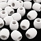 Spray Painted Natural Wood Beads, Barrel, White, 17x16mm, Hole: 8mm