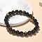 Natural Golden Sheen Obsidian Bead Stretch Bracelets, Round, Inner Diameter: 2-1/8 inch~2-3/8 inch(5.5~6cm), Bead: 8mm