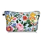 Polyester Cosmetic Pouches, Waterproof Clutch Bag, Toilet Bag for Women, Flower, Colorful, 22.5x13.5cm