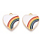 Light Gold Plated Alloy Pendants, with Enamel, Cadmium Free & Lead Free, Heart, White, 20x18x1.5mm, Hole: 1.8mm