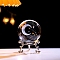 Inner Carving Glass Crystal Ball Diaplay Decoration, Fengshui Home Decor, Clear, Moon, 60mm