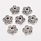 Tibetan Style Alloy Bead Caps, Flower, 5-Petal, Antique Silver, Lead Free & Cadmium Free, 10x3mm, Hole: 2mm