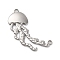 Non-Tarnish 304 Stainless Steel Pendants, Jellyfish Charm, Stainless Steel Color, 18.5x22x3mm, Hole: 2mm