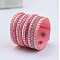 9-row Suede Cord & Rhinestone & Alloy Rivet Wrap Bracelets, Snap Bracelets for Women Girl, Light Coral, 7-7/8 inch(20cm)