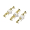 Natural Howlite with Brass Fold Over Clasps, Real 18K Gold Plated, Long-Lasting Plated, Rack Plating, Round, 38mm