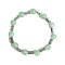 Christmas Theme Natural Green Aventurine Stretch Bracelets, Halloween Alloy Bat Bracelets for Women Men, 6-3/4 inch(17cm), 8mm