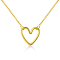 Sweet Hollow Heart 925 Sterling Silver Pendant Necklaces, Golden, 16.54 inch(42cm)