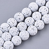 Spray Painted Natural Lava Rock Beads Strands G-N0324-C-M-2