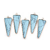 Synthetic Turquoise Pointed Pendants G-N326-56E-1