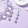 Round Synthetic Aqua Terra Jasper Dangle Earrings EJEW-JE05831-2