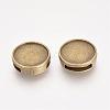 Tibetan Style Alloy Slide Charms Cabochon Settings PALLOY-Q341-04AB-FF-1