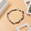 Natural Sodalite Chip Beaded Necklaces with 304 Stainless Steel Lobster Claw Clasp & Chain Extender NJEW-JN04225-02-6