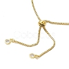 Brass Pave Clear Cubic Zirconia Box Chain Cross Pendant Slider Bracelets BJEW-JB10809-4