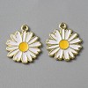 Light Gold Plated Alloy Enamel Pendants ENAM-WH0001-36LG-01-1