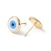 Enamel Evil Eye Stud Earrings EJEW-G334-01G-01-2