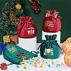 BENECREAT 4Pcs 4 Styles Christmas Velvet Candy Apple Bags TP-BC0001-05-4