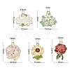 30Pcs 5 Styles Zinc Alloy Enamel Pendants ENAM-CJ0003-09-2