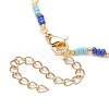 Brass Evil Eye & Glass Beaded Chain Necklace NJEW-JN04312-3