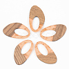 Transparent Resin & Walnut Wood Pendants RESI-S389-002A-B04-1
