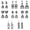 FIBLOOM 8 Pairs 8 Style Alloy Bell Chandelier Earrings Set EJEW-FI0002-93-9