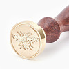 Brass Wax Seal Stamp and Wood Handle Sets AJEW-WH0056-A01-2