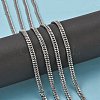 Men's Jewelry Making 304 Stainless Steel Double Link Curb Chains CHS-A003C-1.0mm-3