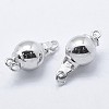 Rhodium Plated 925 Sterling Silver Box Clasps STER-F037-017P-8mm-2