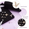 Kissitty 9Pair 9 Style Star & V-shape Brass Stud Earrings EJEW-KS0001-01-3