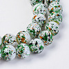 Opaque Baking Painted Glass Beads Strands GLAA-L024-B-25-2