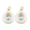 Brass Pave Clear Cubic Zirconia Pendants KK-N227-94D-2