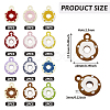 24Pcs 12 Colors Frosted Painted Colored Alloy Pendants FIND-TA0003-24-11