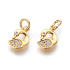 Brass Micro Pave Cubic Zirconia Charms ZIRC-J021-24-RS-2