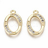 Brass Micro Pave Clear Cubic Zirconia Pendants KK-S360-053O-NF-2
