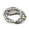 Frosted Imitation Jade Glass Beads Strands GLAA-P058-08A-3