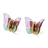 Film Butterfly Stud Earrings with Cubic Zirconia KK-K375-01G-2