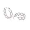 Non-Tarnish 304 Stainless Steel Oval Wrap Hoop Earrings for Women EJEW-I267-10P-2