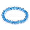 8Pcs 8 Colors 7.5mm Faceted Round Transparent Acrylic Beaded Stretch Bracelets for Women BJEW-JB10248-01-3