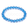 8Pcs 8 Colors 7.5mm Faceted Round Transparent Acrylic Beaded Stretch Bracelets for Women BJEW-JB10248-01-3