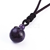 Natural Amethyst Pendant Necklaces NJEW-P241-A02-3