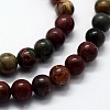 Natural Polychrome Jasper/Picasso Stone/Picasso Jasper Beads Strands G-I199-09-6mm-3