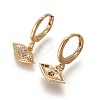 Brass Dangle Hoop Earrings EJEW-F199-02G-2