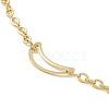 Vacuum Plating 304 Stainless Steel Crescent Moon Link Anklet with Cable Chains for Women STAS-E001-17G-2
