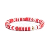 Handmade Polymer Clay Heishi Beads Stretch Bracelets Set BJEW-JB07401-03-9