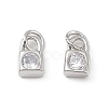 Brass Micro Pave Clear Cubic Zirconia Charms KK-E068-VB225-2