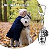 Pet Urn Key Chain Paw Print Urn Pendant Necklace Pet Cremation Jewelry Stainless Steel Paw Print Keychain Pet Keepsake Cat & Dog Urn with Storage Bag JX365A-7