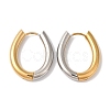 Oval Ion Plating(IP) 304 Stainless Steel Two Tone Hoop Earrings for Women EJEW-L287-057GP-1